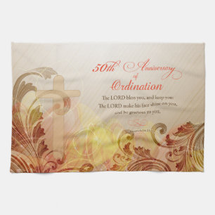 Priest, 50th Anniversary of Ordination Blessing Kitchen Towel