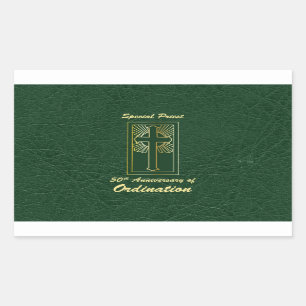 Priest 50th Anniversary of Ordination Leather Look Sticker