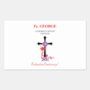Priest 70th Ordination Anniversary Black Cross Sticker