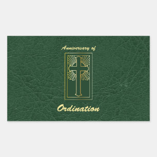 Priest Anniversary of Ordination Leather Look Sticker