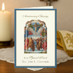 Priest Anniversary Ordination Traditional Catholic Card<br><div class="desc">This is a beautiful traditional Catholic image of Heaven the saints, angels, and Holy Trinity. All text and fonts may be modified.</div>