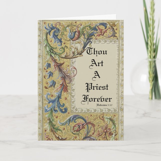 PRIEST FIRST MASS CHALICE HOST ORDINATION CARD (Front)
