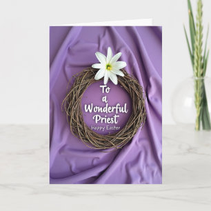 Priest Happy Easter Wreath Card