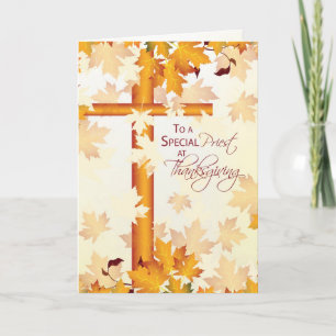 Priest Happy Thanksgiving, Catholic Holiday Card