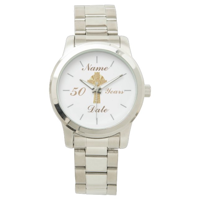 Priest Jubilé d'or 50e montre personnalisée (devant)