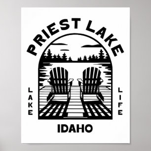 Priest Lake Idaho Outdoors Vintage Poster