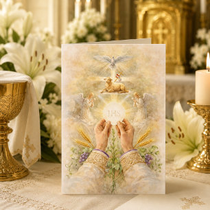 Priest Ordination Anniversary Eucharistic  Card