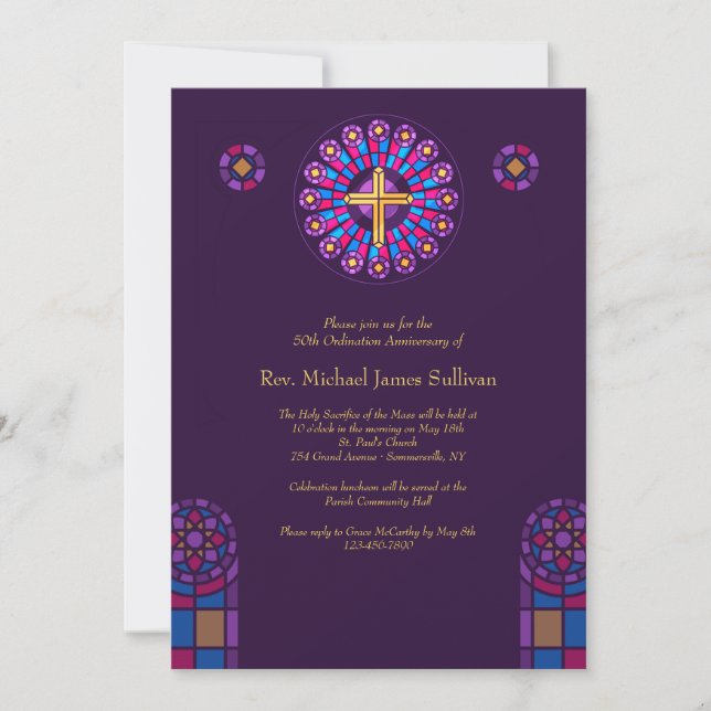 Priest Ordination Anniversary Invitation (Front)