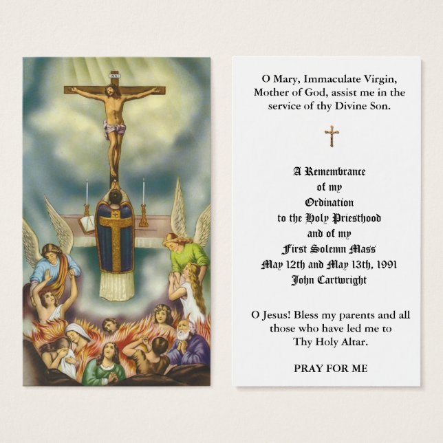 PRIEST ORDINATION HOLY CARDS (Front & Back)