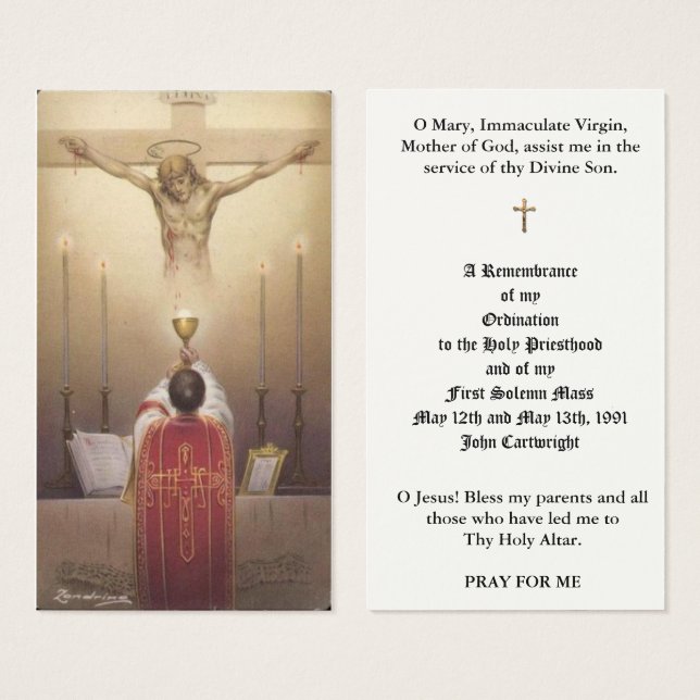 PRIEST ORDINATION HOLY CARDS (Front & Back)