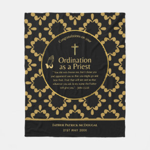 Priest Ordination New Priest Newly Ordained Custom Fleece Blanket