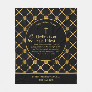 Priest Ordination New Priest Newly Ordained Custom Fleece Blanket