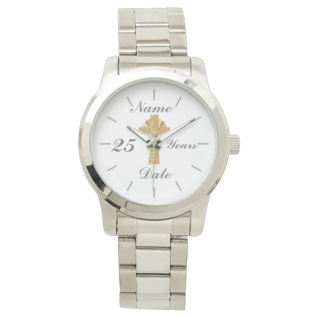 Priest Silver Jubilee 25th Personalized Watch (Front)