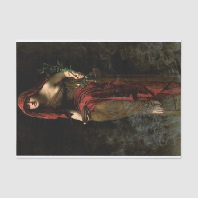 Priestess of Delphi John Collier Painting Tissue Paper (Front)