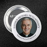 PRIESTHOOD PHOTO SIMPLE BLACK AND WHITE 2 INCH ROUND BUTTON<br><div class="desc">Perfect for Priesthood Sunday, ordination anniversaries, or any occasion honouring clergy, this pin serves as a meaningful symbol of appreciation and respect for those who dedicate their lives to serving Christ and His Church. The white background ensures the priest remains the focal point, making this pin a versatile accessory for...</div>