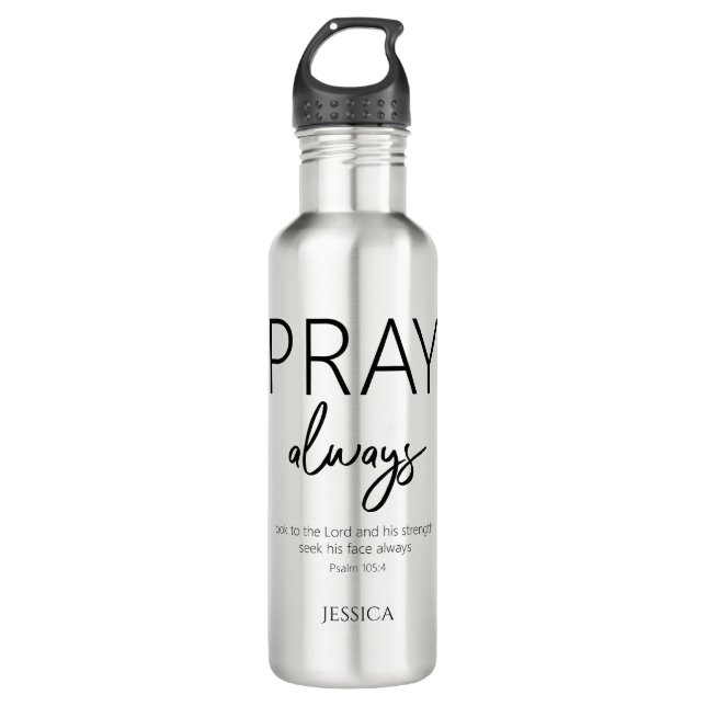 Priez toujours Bible Chrétienne Bouteille d'eau de (Devant)