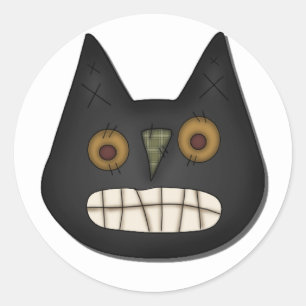 Prim Black Cat Tshirts and Gifts Classic Round Sticker