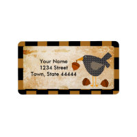 Prim Crow and Acorns Address Labels