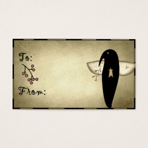 Prim Crow Angel Design - Holiday Gift Tags
