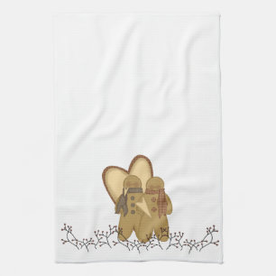 Prim Gingerbread Friends Kitchen Towel