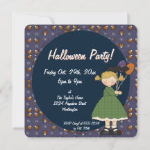 Prim Halloween Fête des enfants Invitation Fille 4