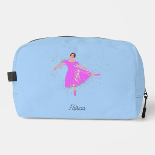 Prima Ballerina Dancer Pink Dress Personalized Dopp Kit