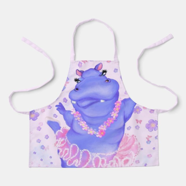 Prima Ballerina Hippo Apron - Funny Painting (Front)