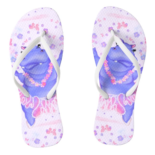 Prima Ballerina Hippo - Happy Dancer - Flip Flops (Footbed)