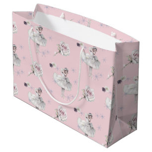 Prima Ballerina Swan and Roses Large Gift Bag