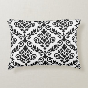 Prima Damask 2Way Lg Ptn Black & White Decorative Pillow