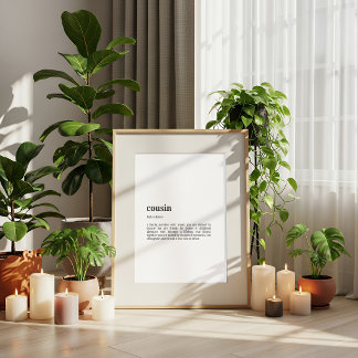 Prima Definition Poster | Funny Cousin Gift Print