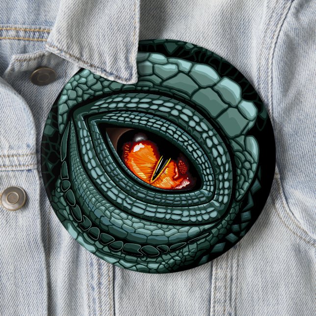Primal Reptile Predator Eye 6 Inch Round Button (In Situ)