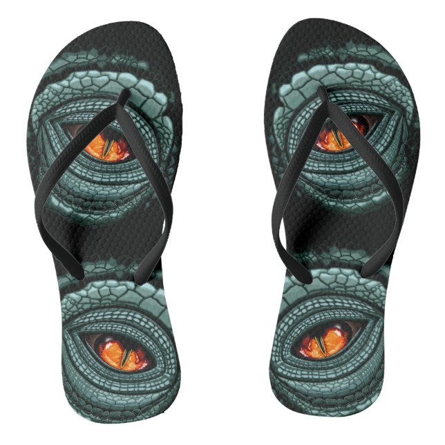 Primal Reptile Predator Eye Flip Flops (Footbed)
