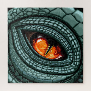 Primal Reptile Predator Eye Jigsaw Puzzle
