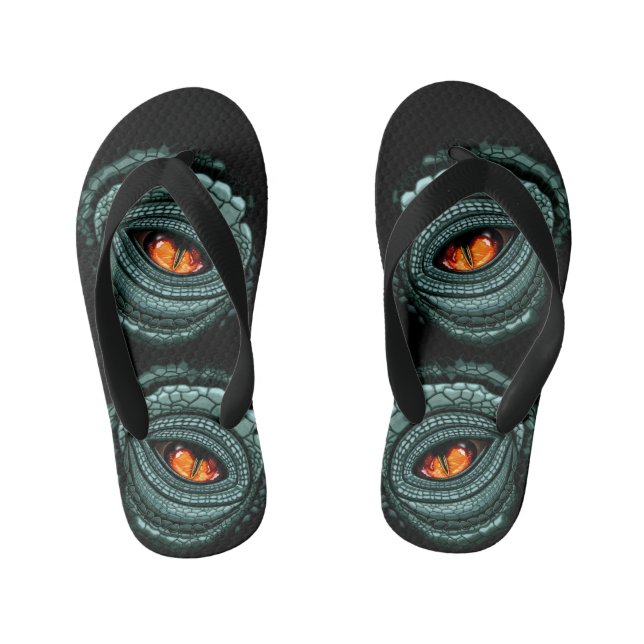 Primal Reptile Predator Eye Kid's Flip Flops (Footbed)