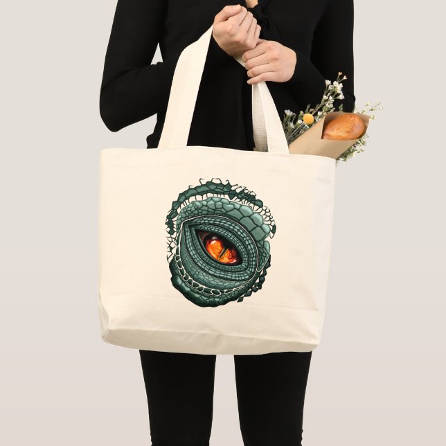 Primal Reptile Predator Eye Large Tote Bag (Front (Product))