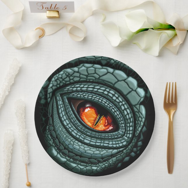 Primal Reptile Predator Eye Paper Plate (Wedding)