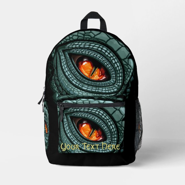Primal Reptile Predator Eye Printed Backpack (Front)