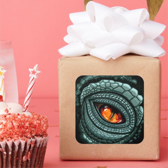 Primal Reptile Predator Eye Square Sticker (Party)