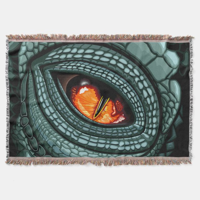Primal Reptile Predator Eye Throw Blanket (Front)