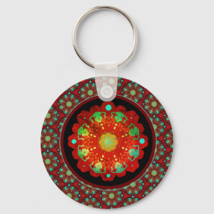 Primal Rhythms Mandala Pattern Keychain