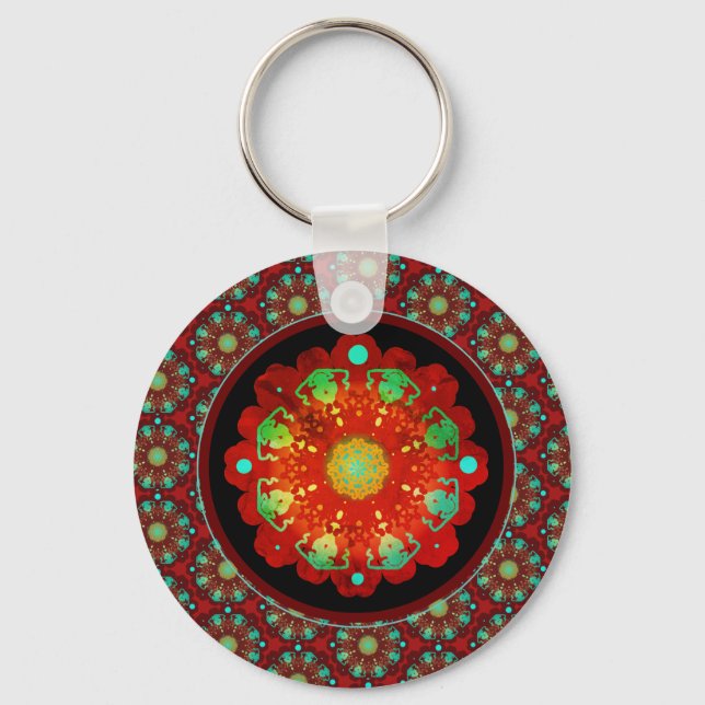 Primal Rhythms Mandala Pattern Keychain (Front)