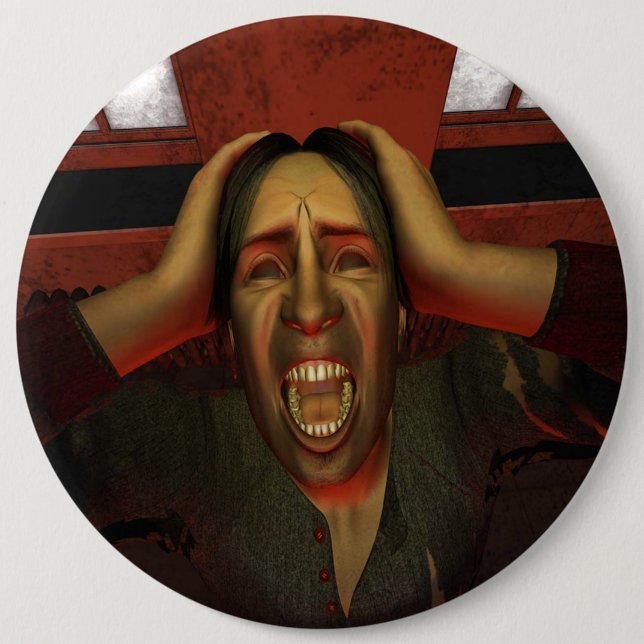 Primal Scream 6 Inch Round Button (Front)