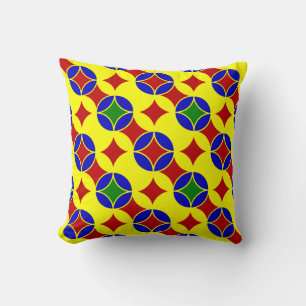 Primary Circles 03-Square Throw Pillow