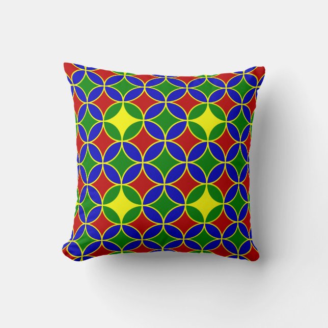Primary Circles 05-Square Throw Pillow (Front)