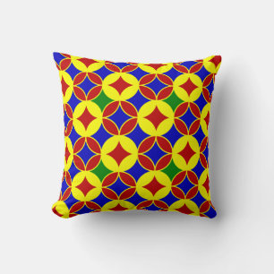 Primary Circles 07-Square Throw Pillow