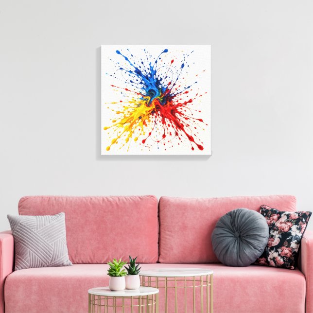Primary Collision Canvas Print (Insitu(LivingRoom))
