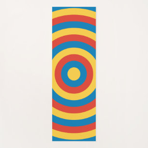 Primary Color Rings with Name on Back Yoga Mat