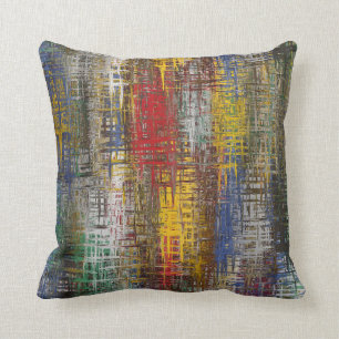 Primary colors abstract throw pillow