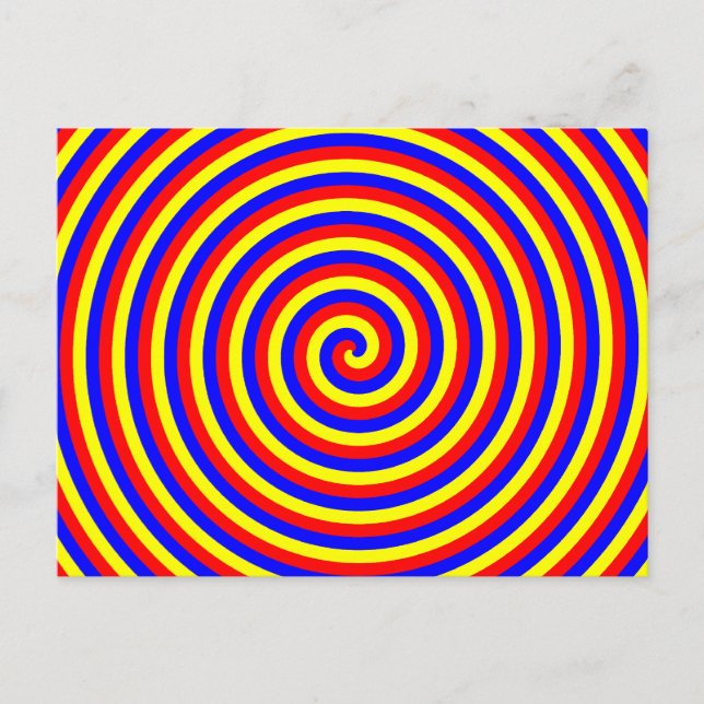 Primary Colors. Bright and Colorful Spiral. Postcard (Front)